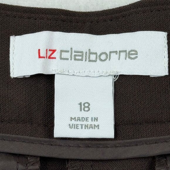 Liz Claiborne Women's Stretch High Rise Wide Leg Chocolate Trouser Size 18 NWT - Picture 6 of 12